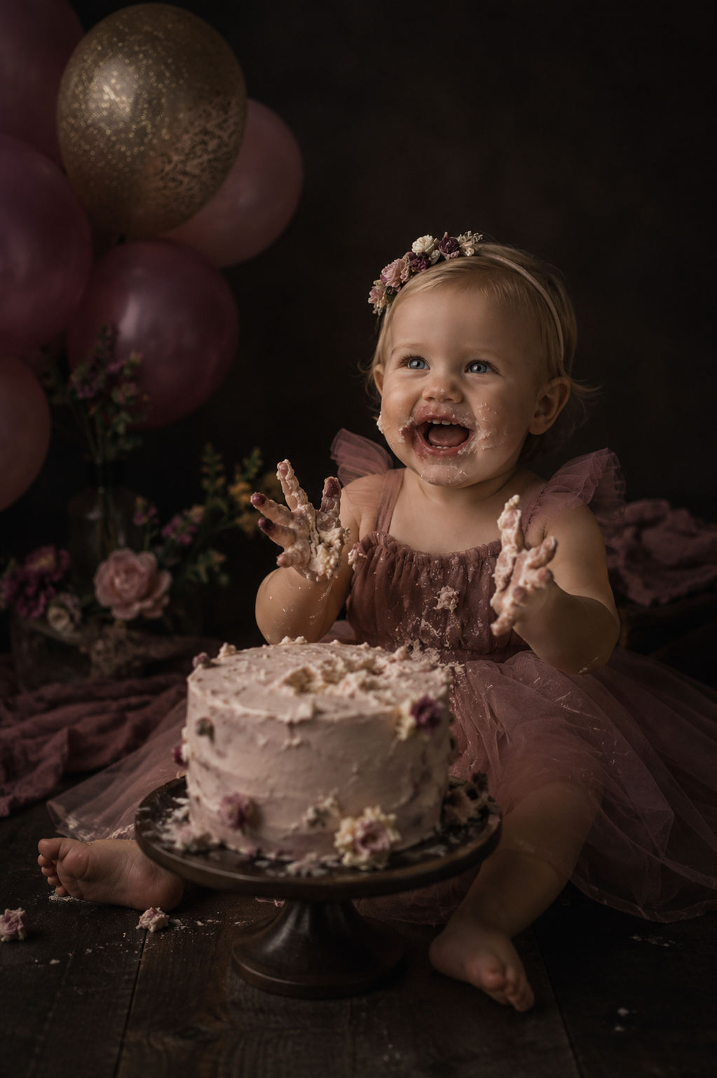 Cake smash photographer Dublin first birthday studio session