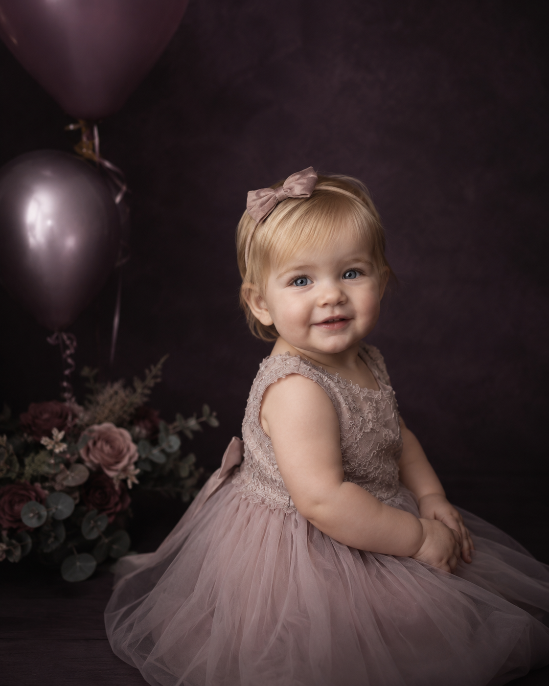 First birthday portrait in a Dublin photography studio